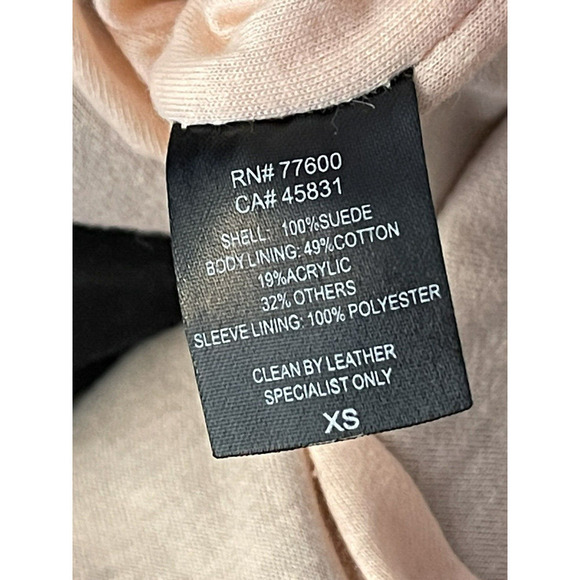 CHASER Size XS Color Block Moto Zip 100% Suede Leather Jacket - Rare - Picture 5 of 6